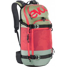 Evoc Olive-Ruby FR Pro Team Snowboarding Backpack with Built-in Back Protection - B07F6YZ78H